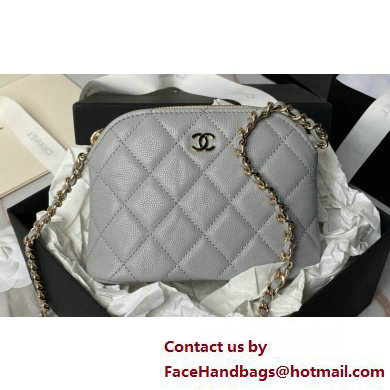 Chanel Grained Calfskin & Gold-Tone Metal Clutch with Chain Bag AP4000 Gray 2025